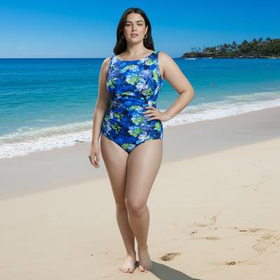 InstantFigure English Garden high-neck one-piece Swimsuit 26591P