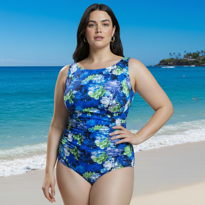 InstantFigure English Garden high-neck one-piece Swimsuit 26591P