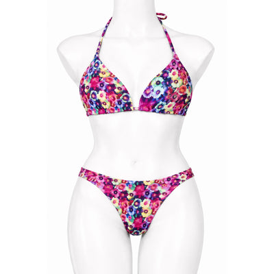InstantFigure Fancy Floral Triangle Bikini Top Swimwear 27114T