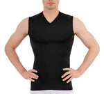 Camisa Insta Slim ISPro USA de compresión media, sin mangas, con cuello en V alto - 2VAT013
