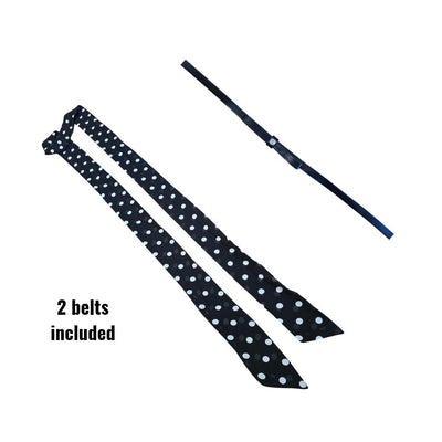 InstantFigure Polka Dot Ruffle Long Dress – Black & White CM5030