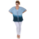 Curvy Plus Size Tie Dye Caftan Fashion Top 3532488C