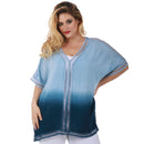 Curvy Plus Size Tie Dye Caftan Fashion Top 3532488C