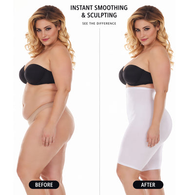 InstantFigure Hi-Waist Shorts Open Gusset Plus Size Shapewear WSH4211C