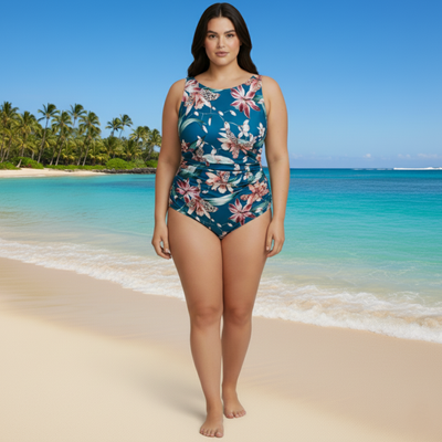 InstantFigure Fly Away Orchid high-neck one-piece Swimsuit 48591P