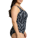 InstantFigure Feathers  One Piece Basic Scoop Tank Swimsuit 78310P