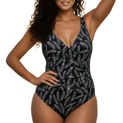 InstantFigure Feathers Wrap One-Piece Swimsuit 78443P