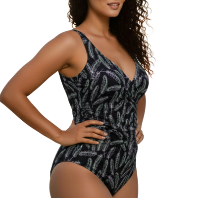 InstantFigure Feathers Wrap One-Piece Swimsuit 78443P