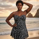 InstantFigure Feathers Skirted One-Piece Swimsuit 78556P