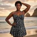 InstantFigure Feathers Skirted One-Piece Swimsuit 78556P