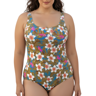 InstantFigure Hawaii One Piece Basic Scoop Tank Swimsuit 86310P