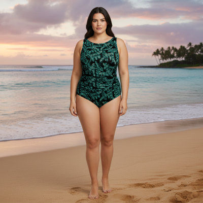 InstantFigure Tropical State High-Neck One-Piece Swimsuit 90591P