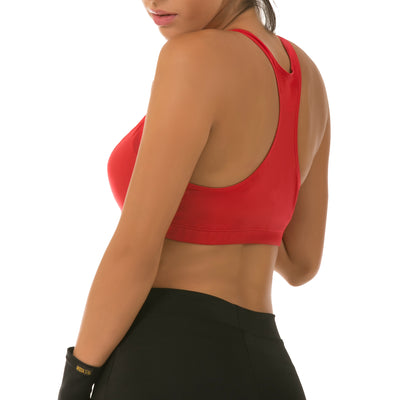 InstantFigure Activewear Sujetador deportivo de compresión con espalda cruzada AWT019