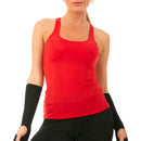 InstantFigure Activewear Camiseta sin mangas de compresión con espalda cruzada AWT020