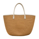 Woven Straw Top Handle Tote Bag – Summer Beach & Resort Handbag BGT4560BO