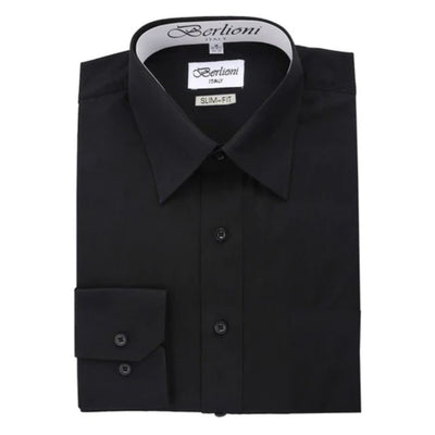 Insta Slim Button Down Slim-Fit Dress Solid Shirt 155304