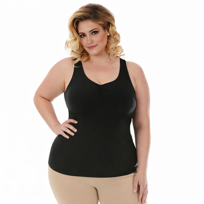 InstantFigure Shirred Tank Top Plus Size Shapewear WT40011C