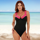 InstantFigure Contrast Trim One Piece Swimsuit 13496P