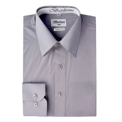 Insta Slim Button Down Slim-Fit Dress Solid Shirt 155304