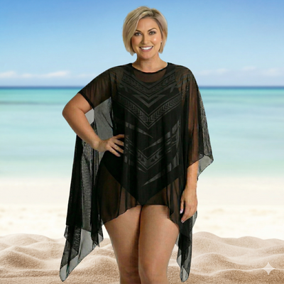 InstantFigure InstaWrap Shahl Sheer Mesh Short Coverup 33COMT