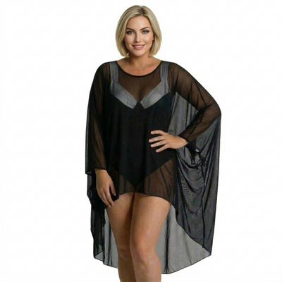 InstantFigure Instawrap Shahl Sheer Mesh Coverup Top 33COCT