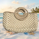 Woven Straw Top Handle Tote Bag – Summer Beach & Resort Handbag MMA8355