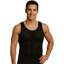 Man wearing a black Insta Slim IS PRO Hollow Out Breathable Lightweight Mesh Muscle Tank 103MS0001, Made in the USA 