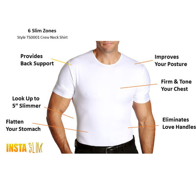 Insta Slim I.S.Pro USA Big & Tall Compression Crew Neck Shirt TS0001BT