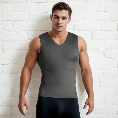 Insta Slim Activewear Camiseta sin mangas de compresión con cuello en V VA00N1