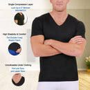 Insta Slim ISPro USA Camisa de compresión con cuello en V grande y alta VS0001BT