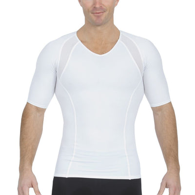 Insta Slim Compression Side & Back Power Mesh Panel V_Neck Shirt VS2307
