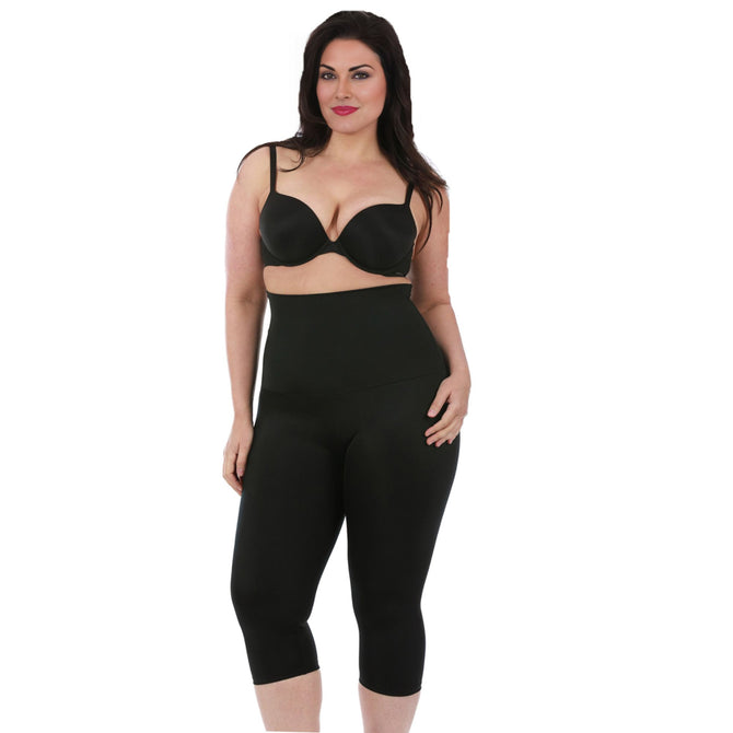 InstantFigure Plus Size Hi-Waist Double Control Capri Leggings WPL017C