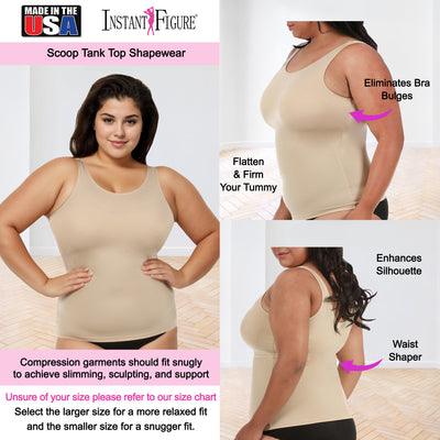 InstantFigure  Scoop Tank Top Plus Size Shapewear WT40021C