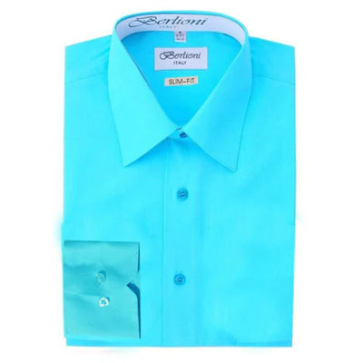 Insta Slim Button Down Slim-Fit Dress Solid Shirt 155304