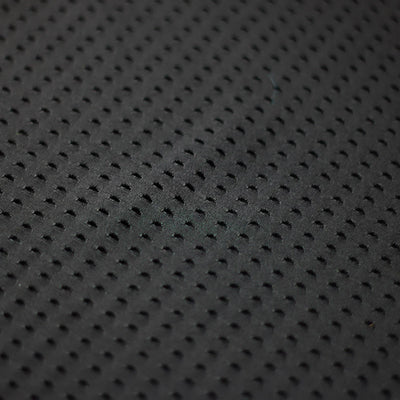 Close-up of black perforated fabric