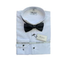 Insta Slim Tuxedo Shirt with Wingtip Flatfront Bow Tie 155490