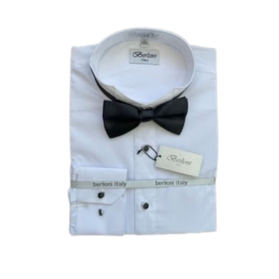 Insta Slim Tuxedo Shirt with Wingtip Flatfront Bow Tie 155490