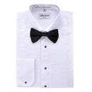 Insta Slim Tuxedo Shirt with Bow Tie – Laydown Pleated Collar 155486