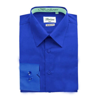 Insta Slim Button Down Slim-Fit Dress Solid Shirt 155304