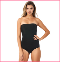 Woman wearing InstantFigure Bandeau Brief Bodysuit Shapewear Slim Fit WBS012 for full-body shaping.