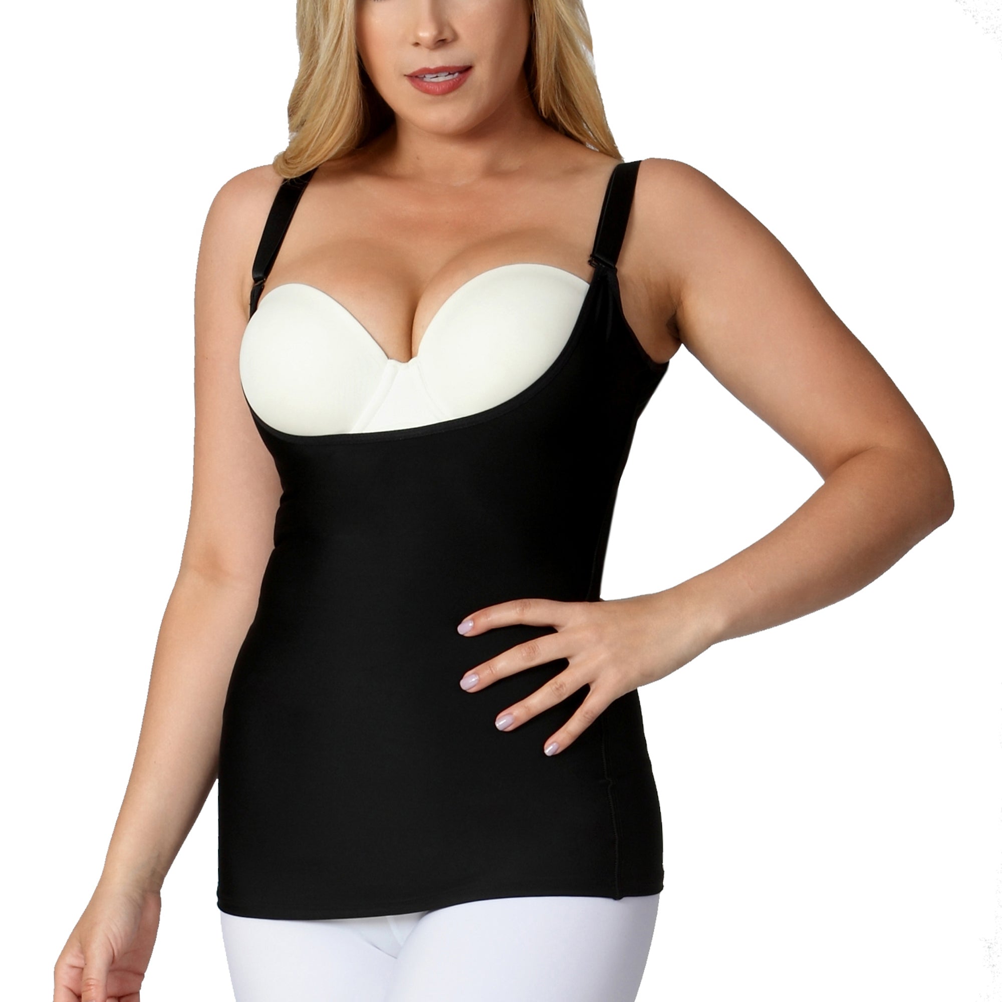 InstantFigure womens compression Underbust Tank Top with Bra