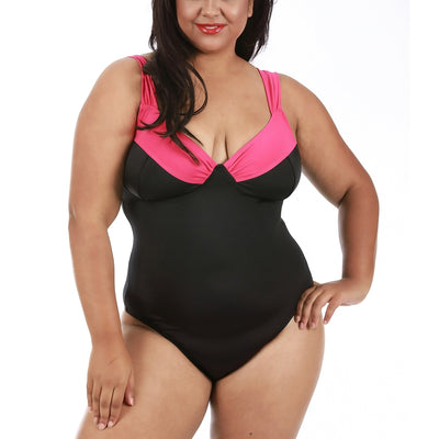 InstantFigure Plus Size Contrast Trim One Piece Swimsuit 13496PC, Maricopa, Arizona, AZ