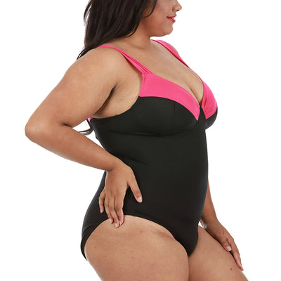 InstantFigure Plus Size Contrast Trim One Piece Swimsuit 13496PC, Pahrump, Nevada, NV