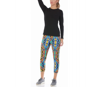 InstantFigure Activewear Capri Printed With Wide Waistband - 14504M