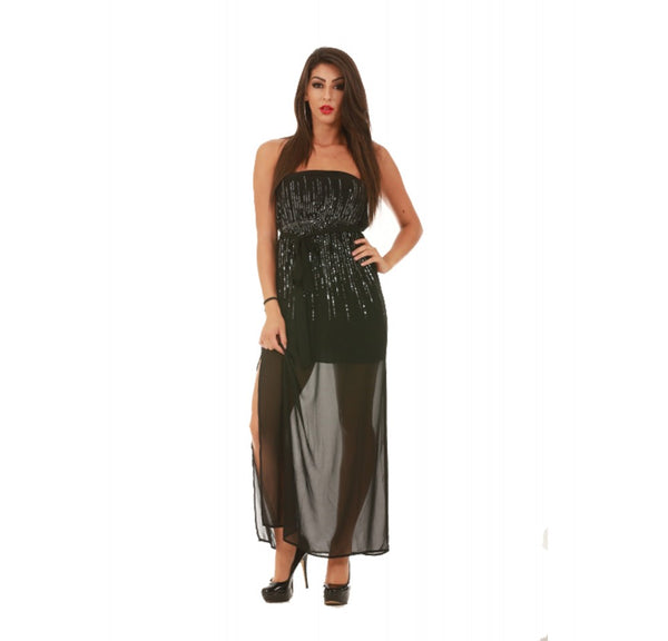 Strapless long dress with sequined front 153087, Portland, Oregon, OR