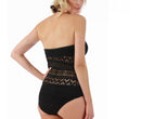 Brazilian Style 1PC Swimsuit W/ Crochet Bodice & Cheeky Bottom 153171