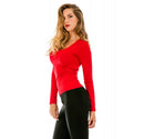 Seamless Crew Neck Top with Long Sleeves 153232