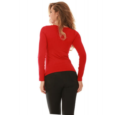 Seamless Crew Neck Top with Long Sleeves 153232