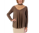 Sweater with V-Neckline and Mock Choker 153653