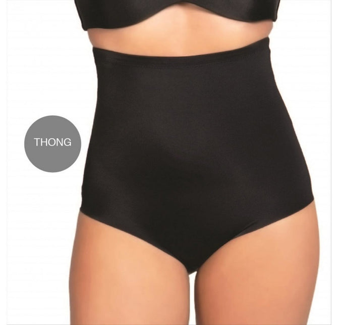 Shapewear Laser cut Easy Up High Rise Thong - 153U256 Black / S Shapewear Laser cut Easy Up High Rise Thong - 153U256 Black / S